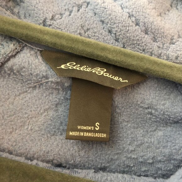 Eddie Bauer Womens Blue Textured 1/4 Zip Pullover Fleece Top Lightweight S - Picture 3 of 5
